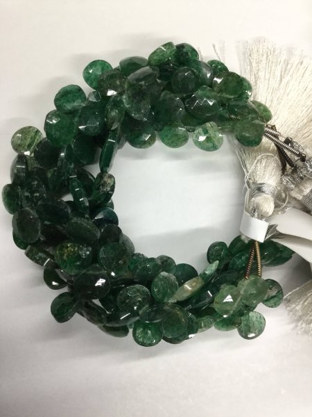 Aventurine Hearts Faceted