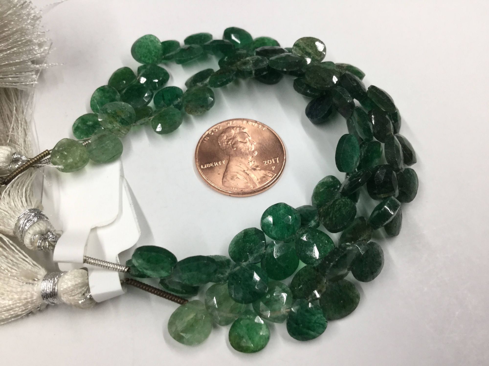 Aventurine Hearts Faceted