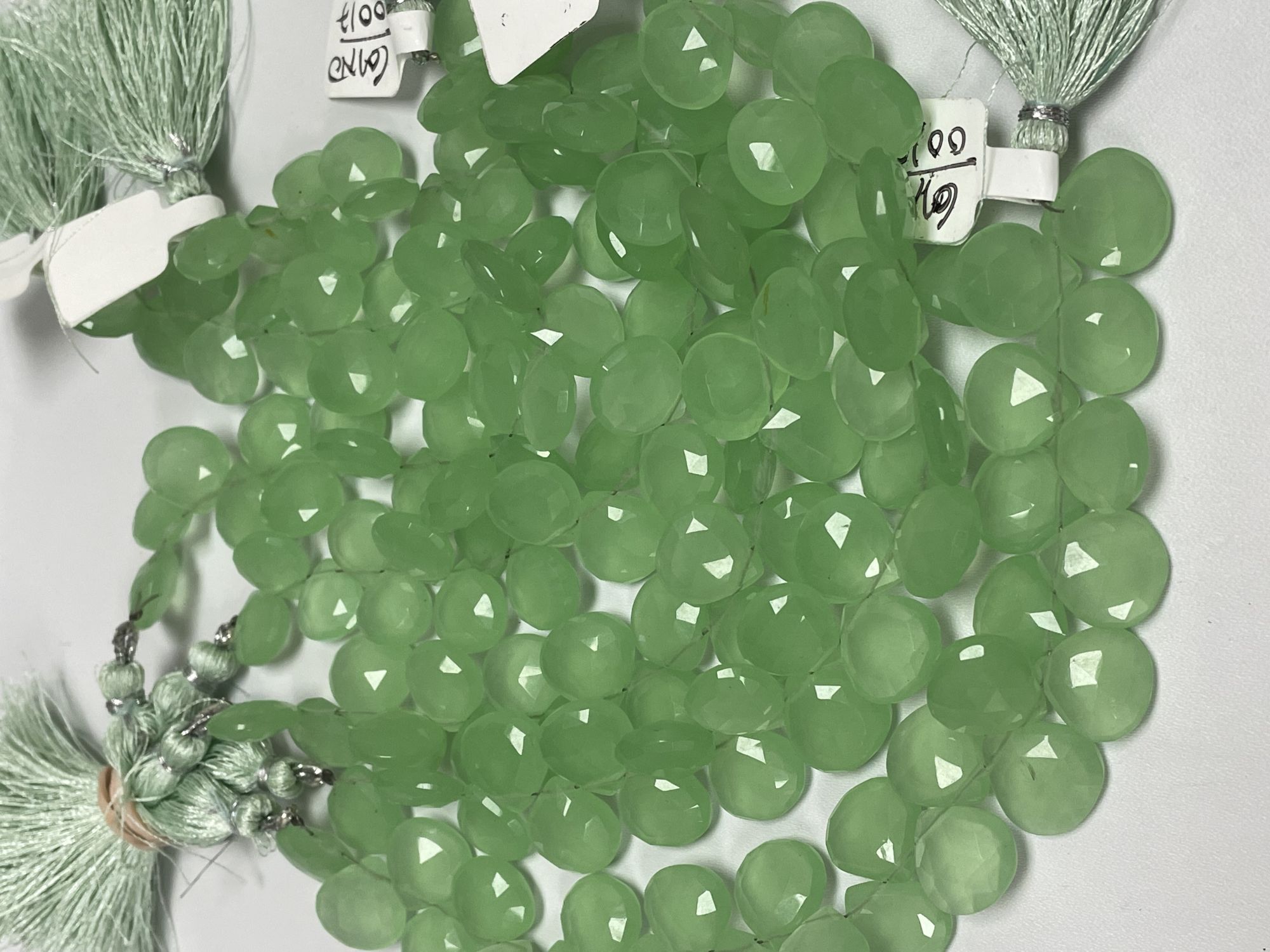 Green Chalcedony Heart Faceted