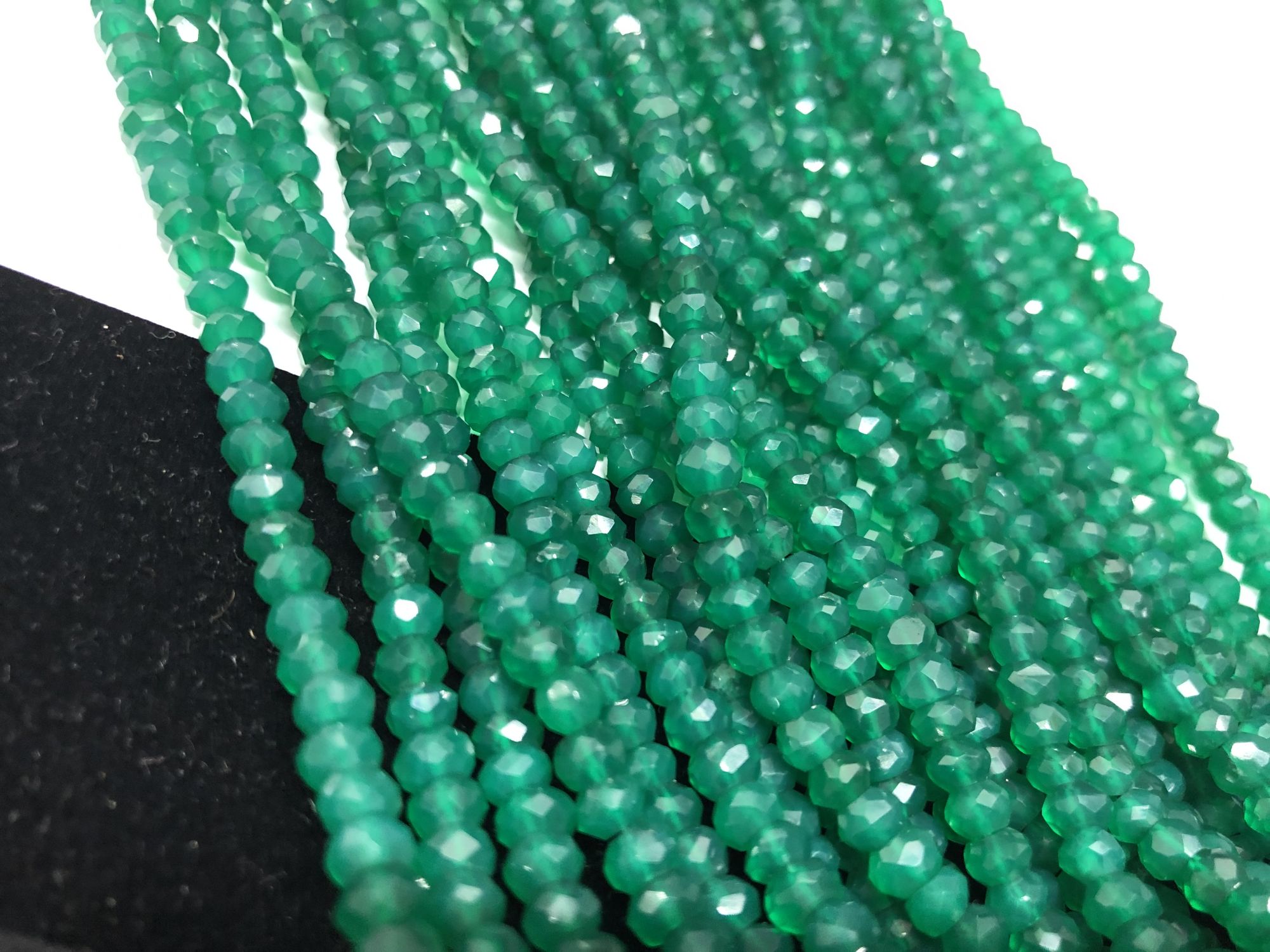 Green Onyx Rondelles Faceted