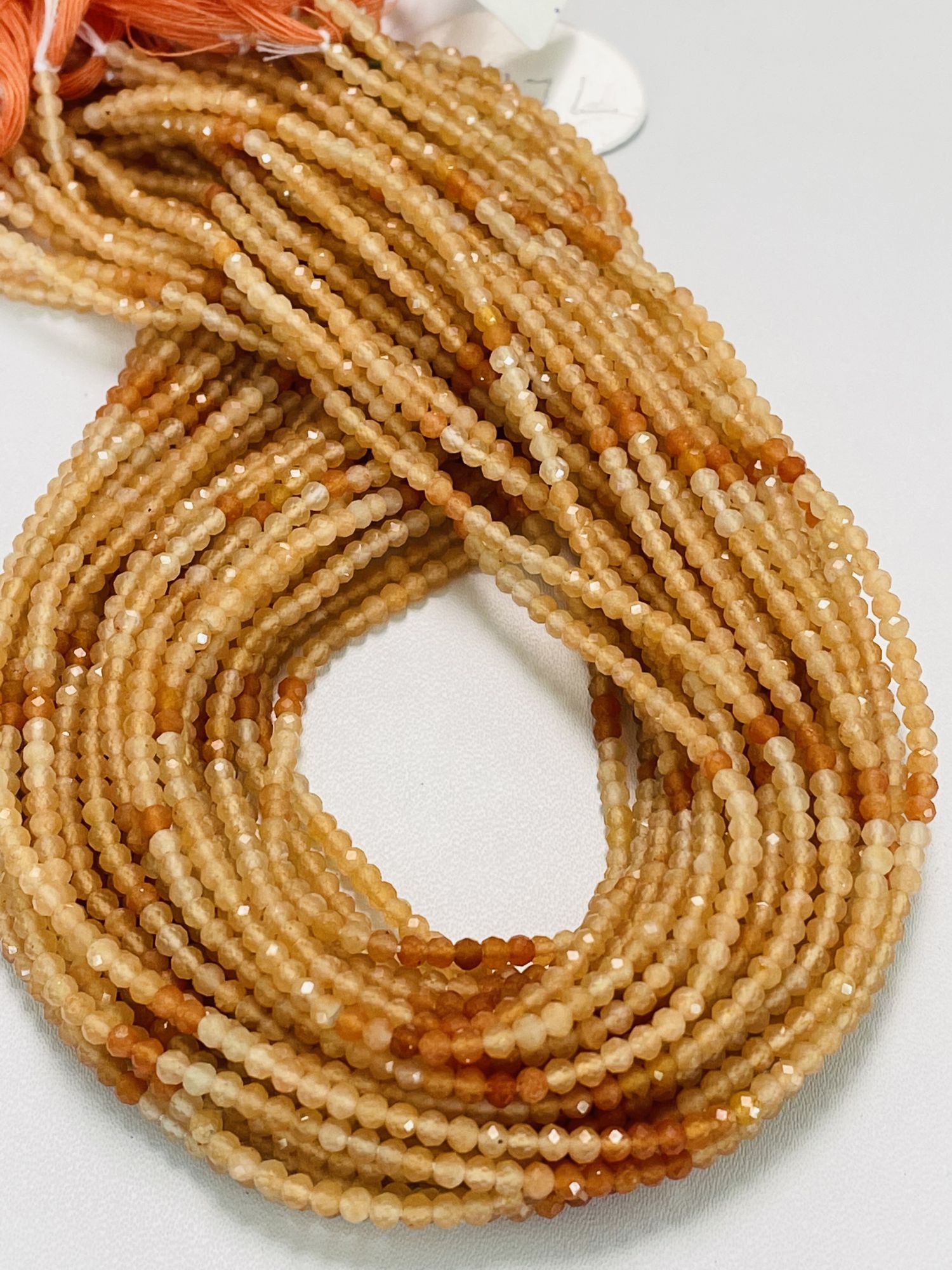 Shaded Carnelian Rondelle Faceted