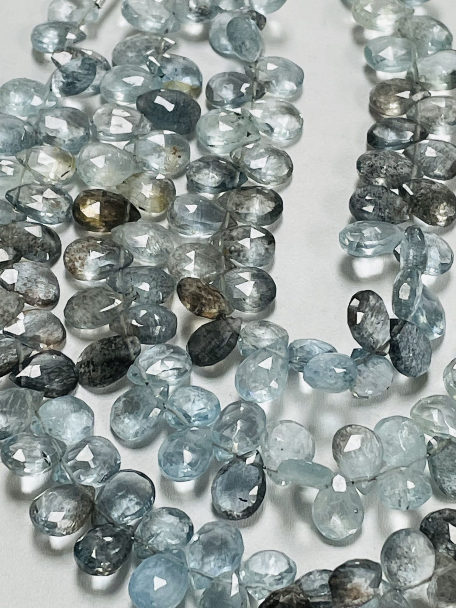 Copper Aquamarine Pear Faceted