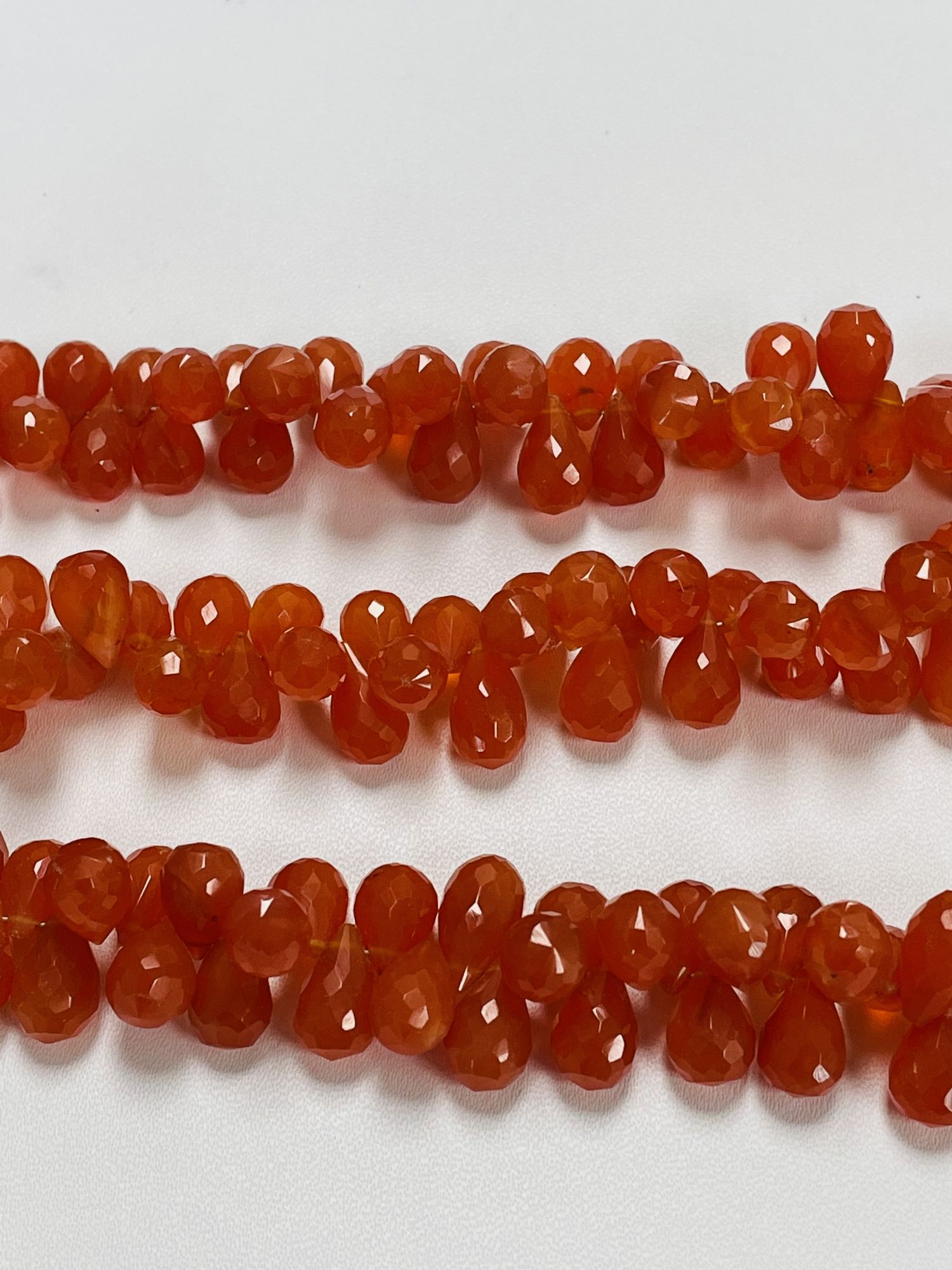 Carnelian Drop Faceted