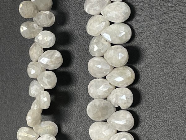 Pearl White Silverite Pear Faceted