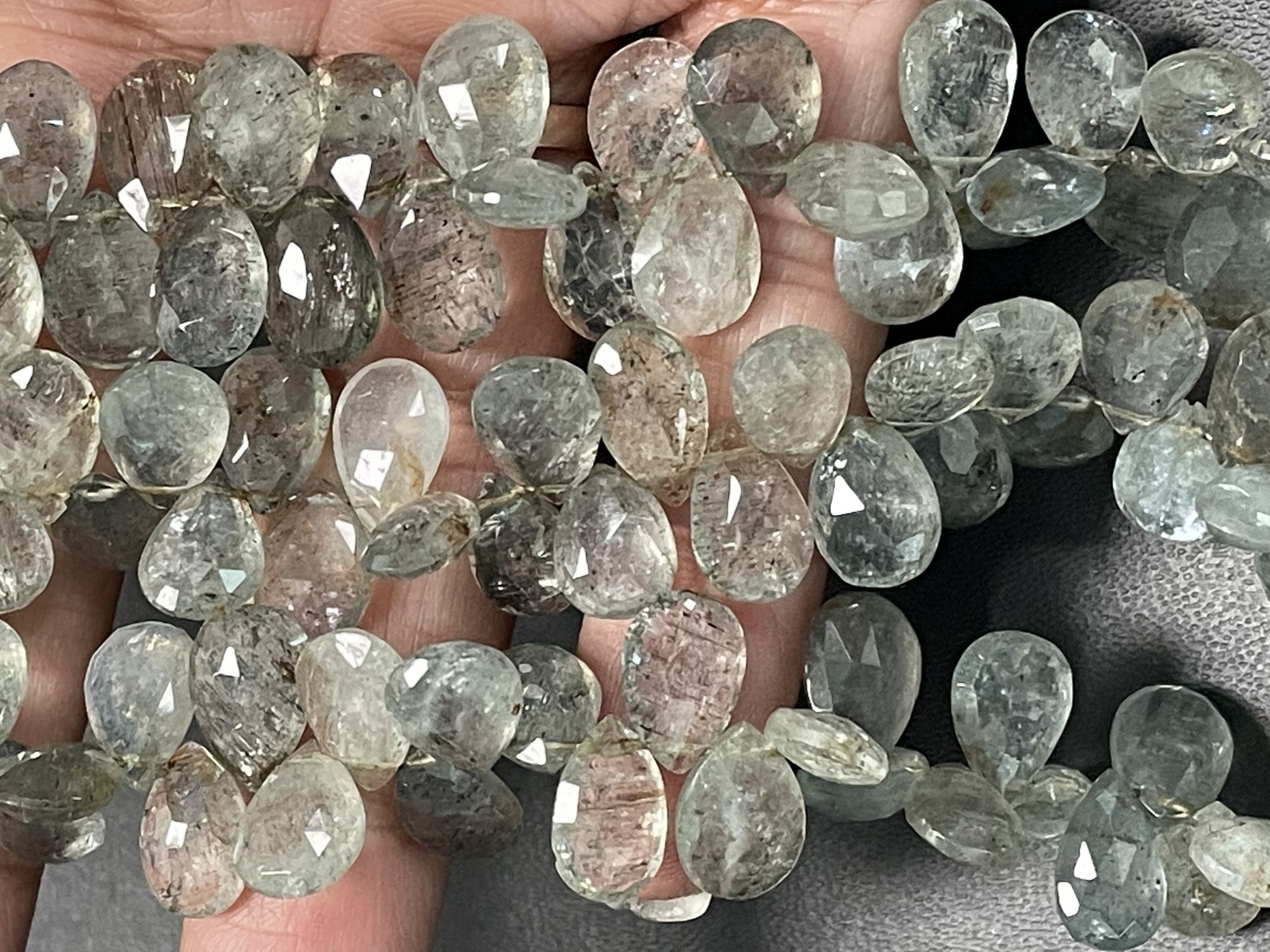 Moss Aquamarine Pear Faceted