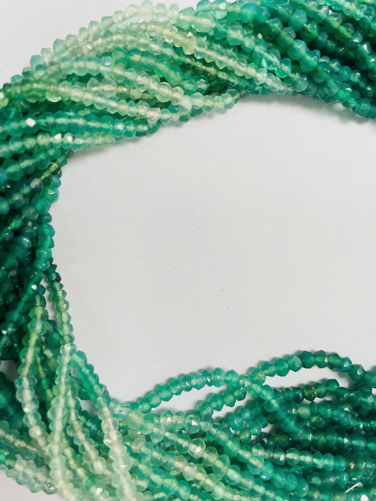 Shaded Onyx Rondelle Faceted