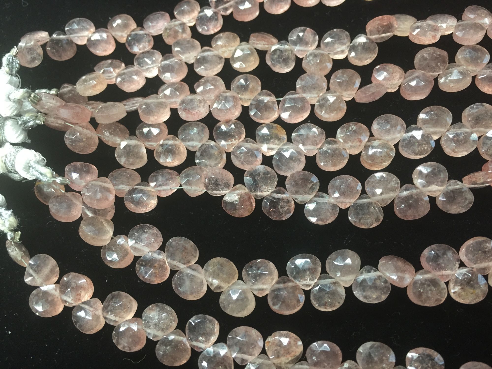 Strawberry Quartz Hearts Faceted