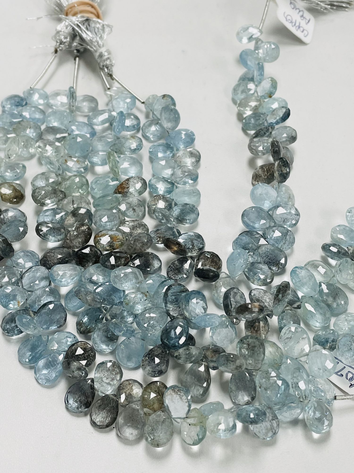 Copper Aquamarine Pears Faceted