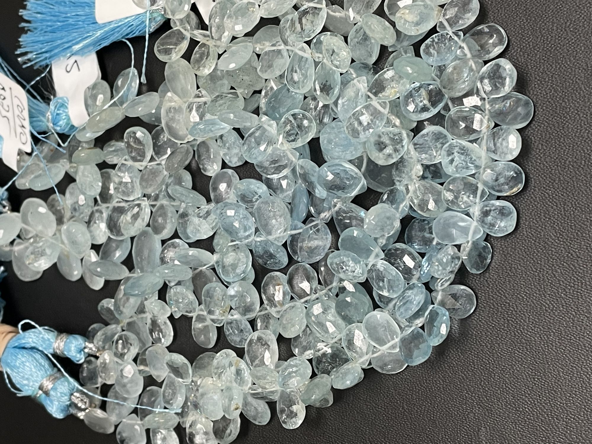 Aquamarine Pear Faceted