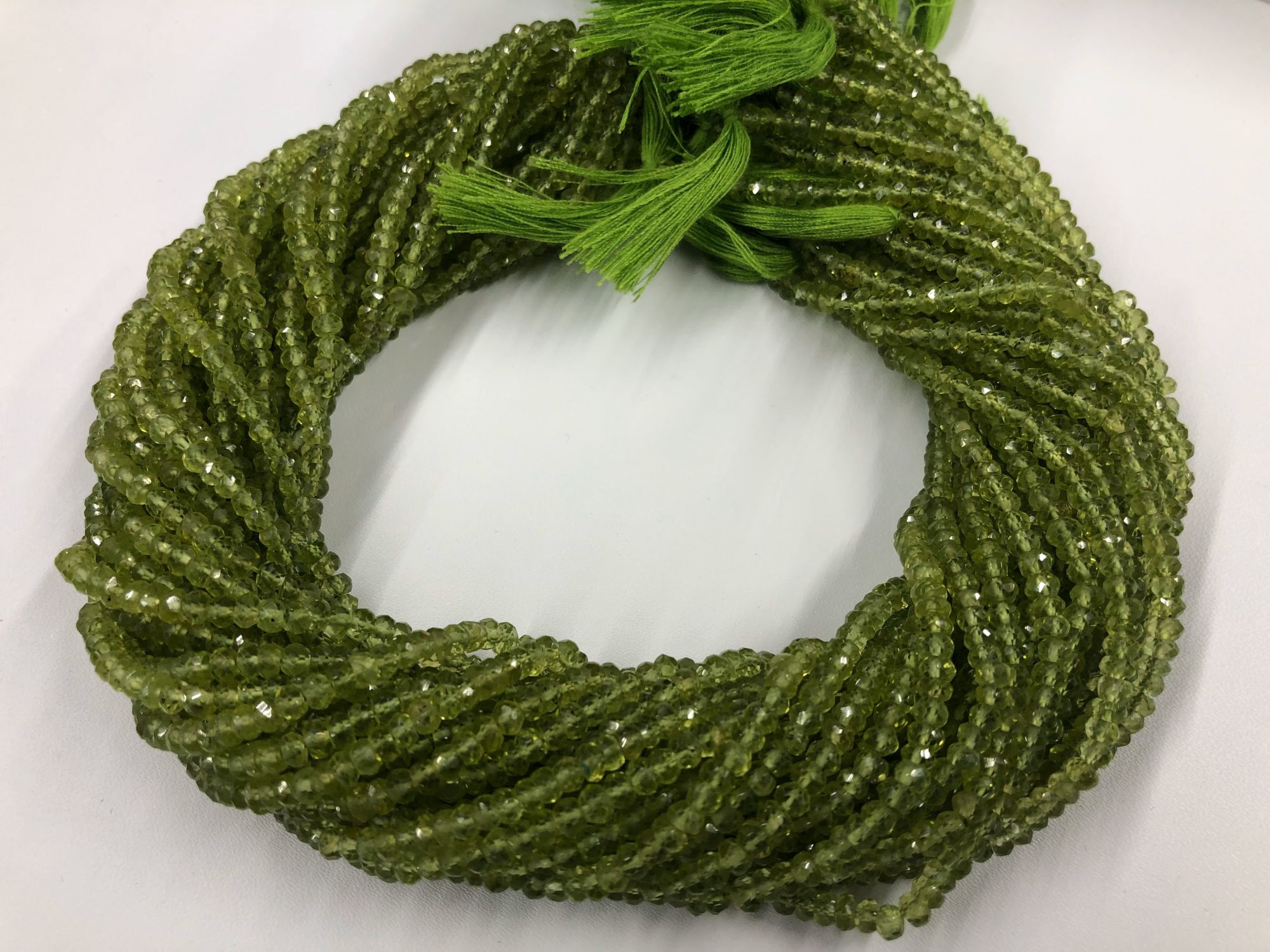 Peridot Rondelles Faceted
