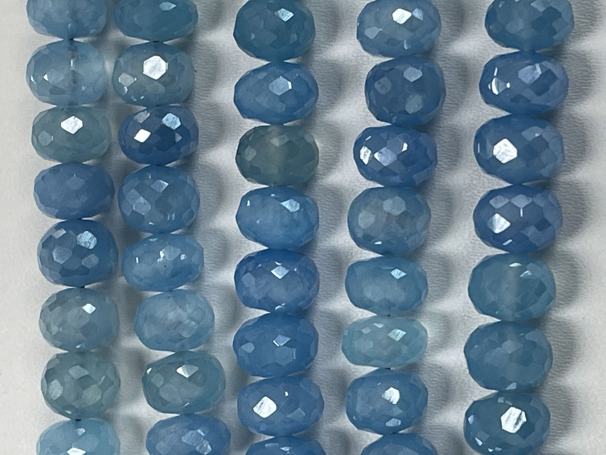 Coated Blue Chalcedony Rondelle Faceted