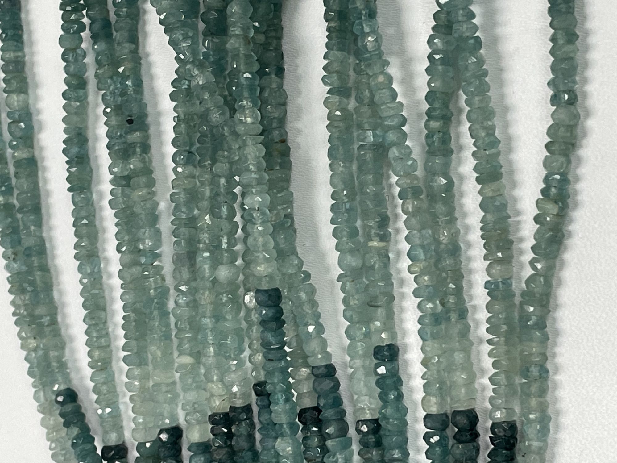 Shaded Grandidierite Rondelle Faceted