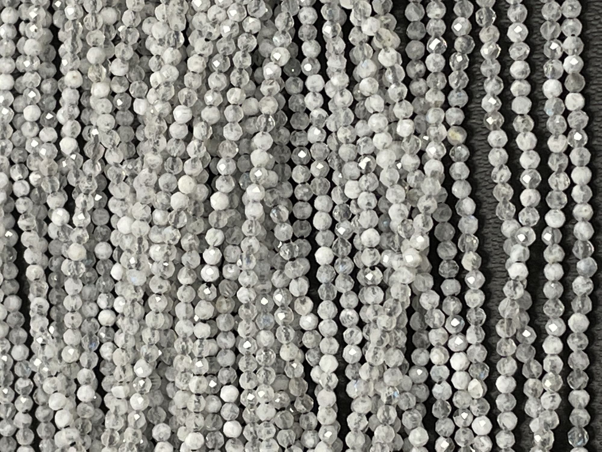 Light Grey Moonstone Rondelle Faceted