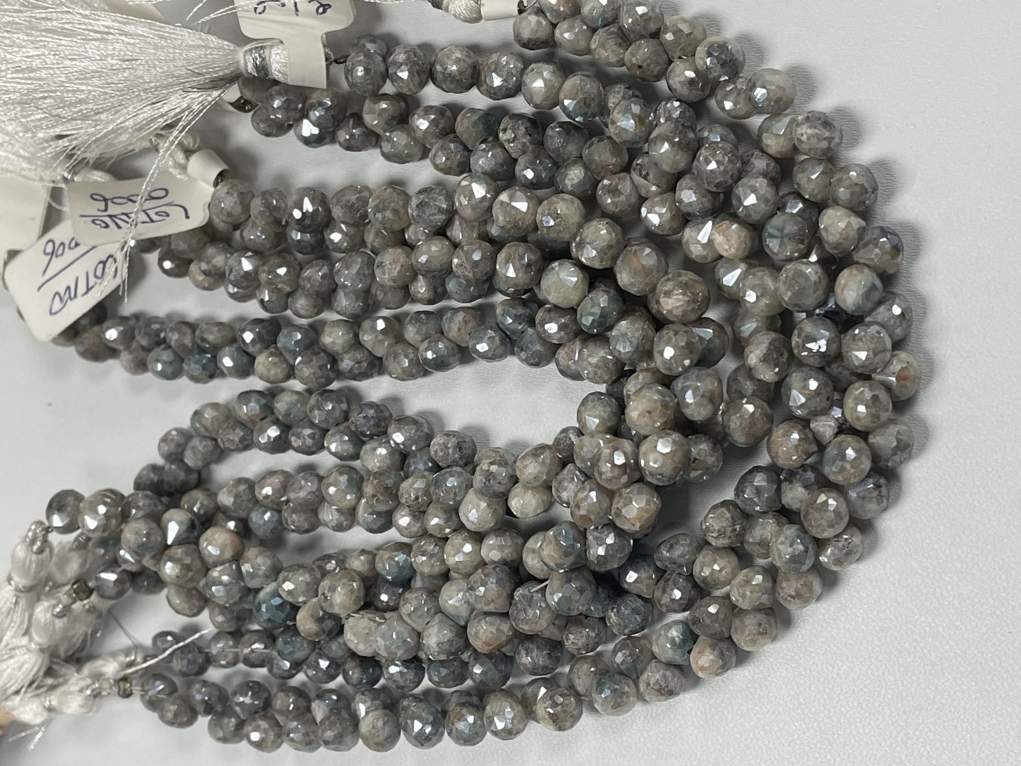 Grey White Silverite Onion Faceted