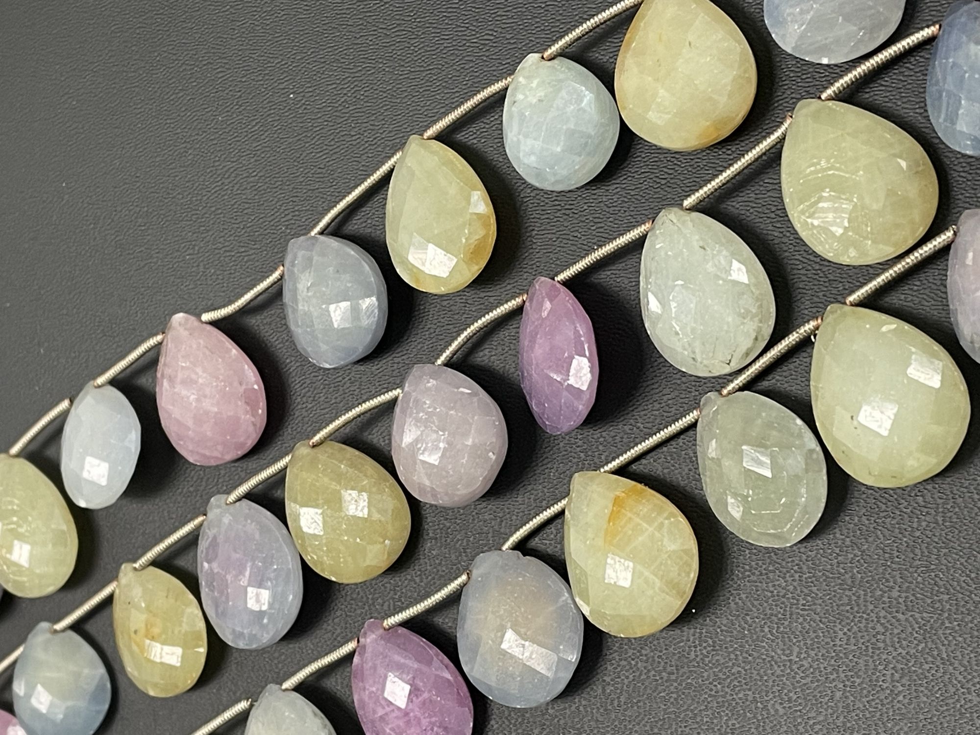 Multi Color Sapphire Pear Faceted