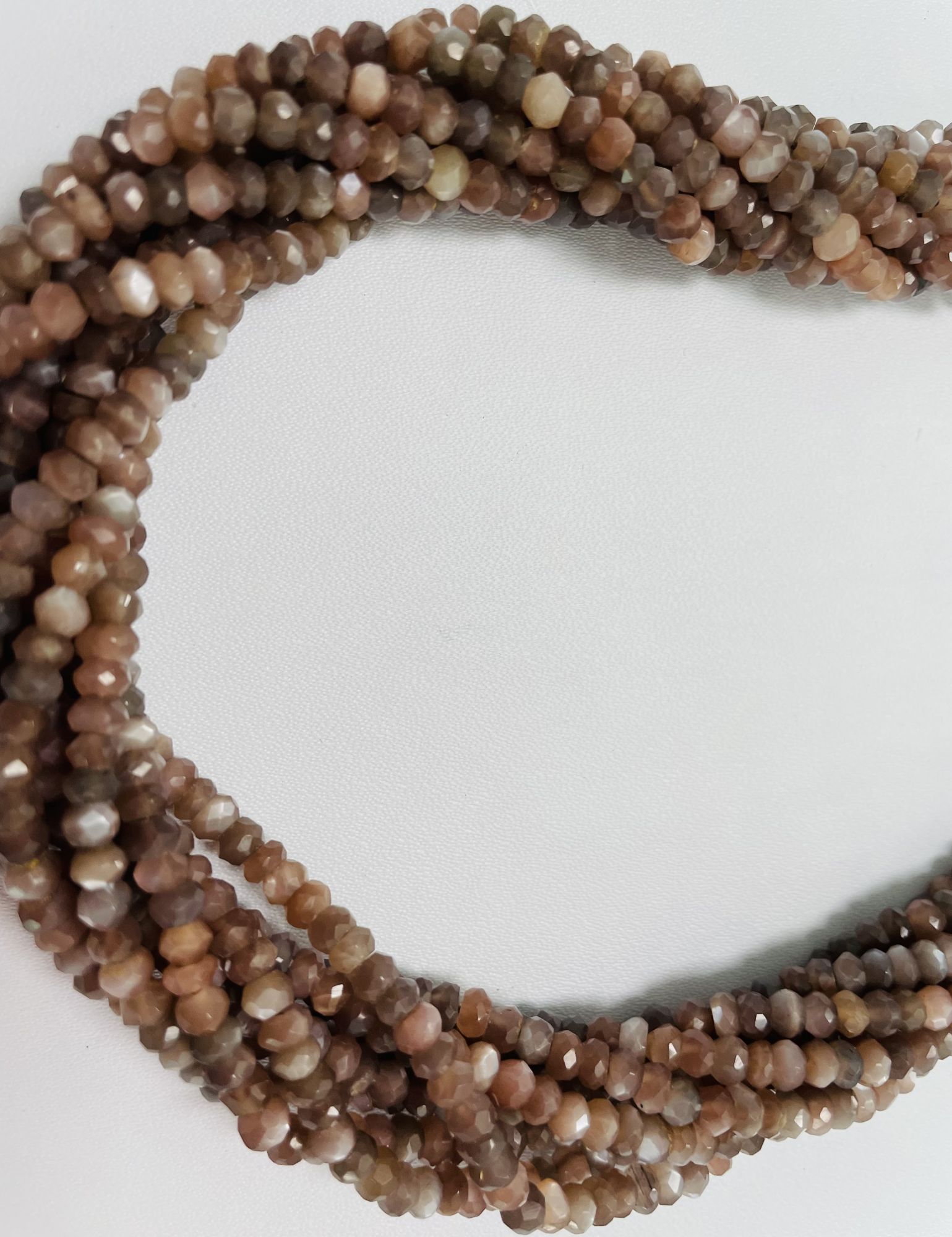 Chocolate Moonstone Rondelle Faceted
