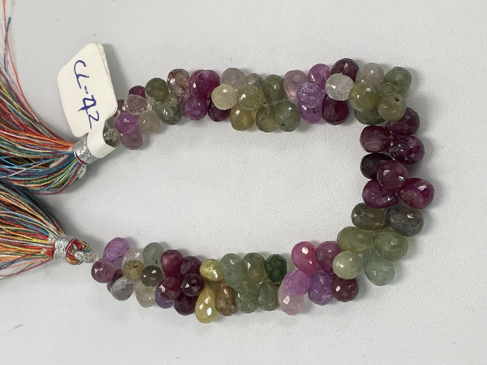 Multi Color Sapphire Drop Faceted