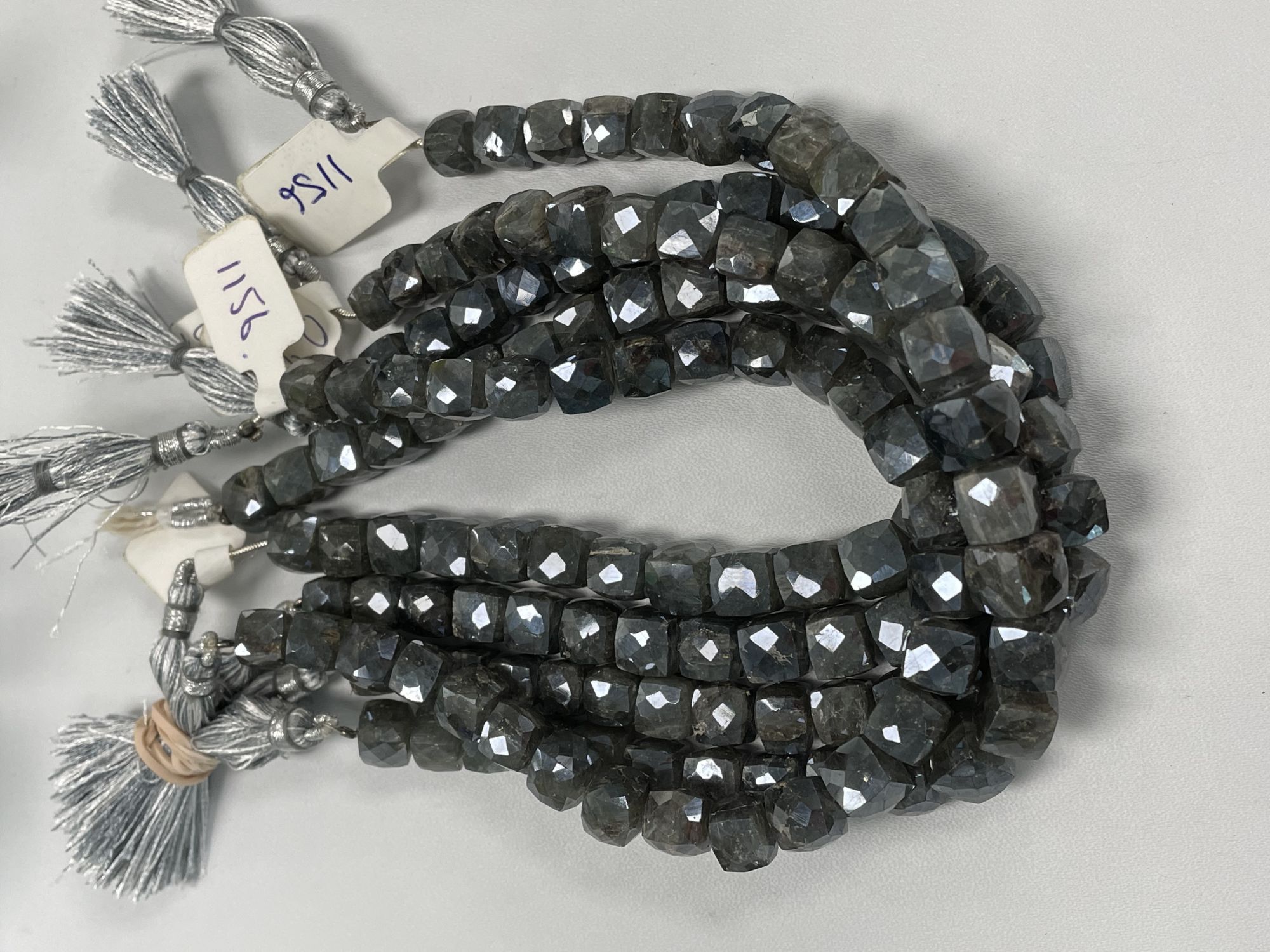 Grey Silverite Cubes Faceted