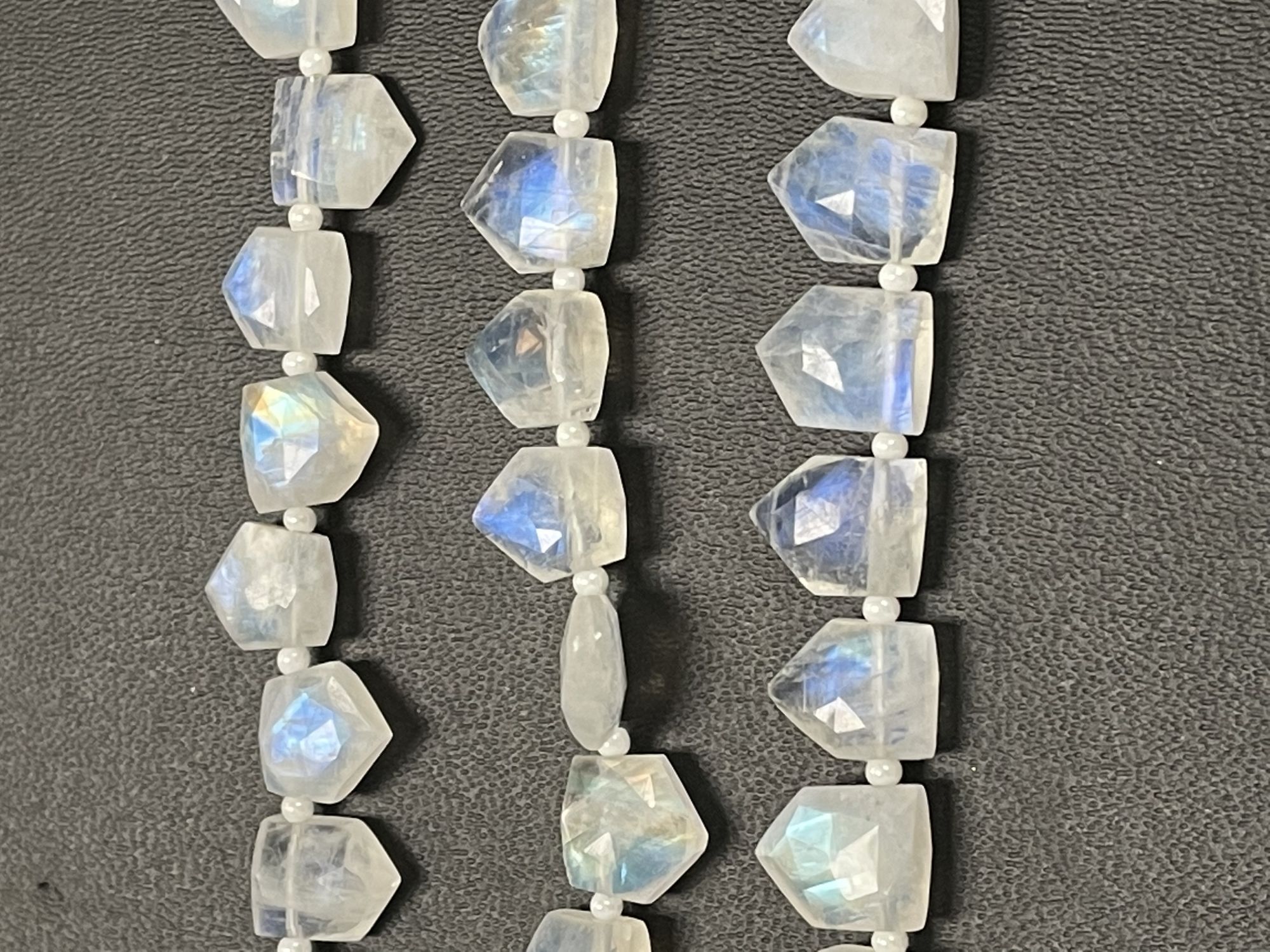 Rainbow Moonstone Fan Cut Faceted