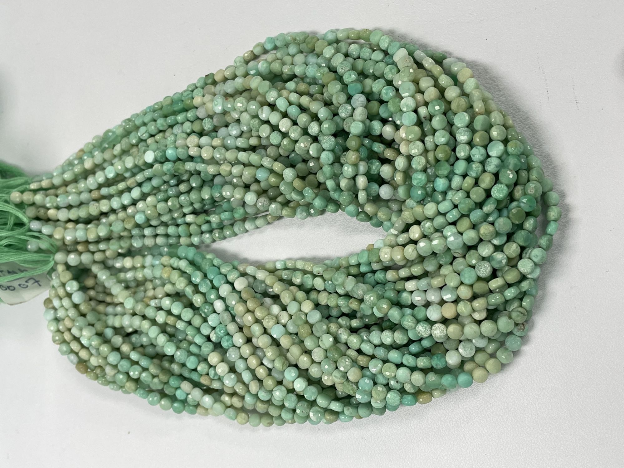 Shaded Chrysoprase Coin Faceted