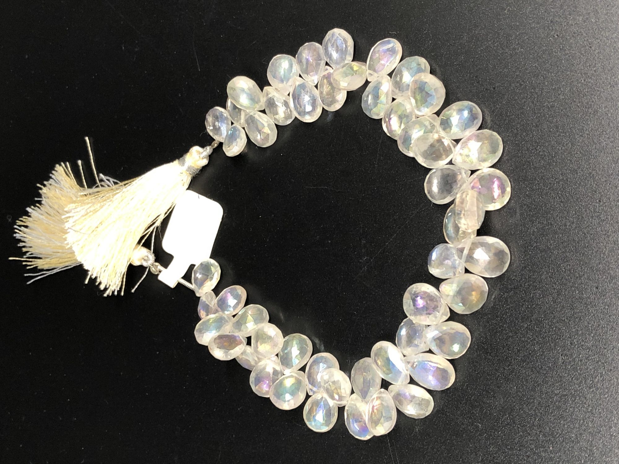 White mystic quartz pear