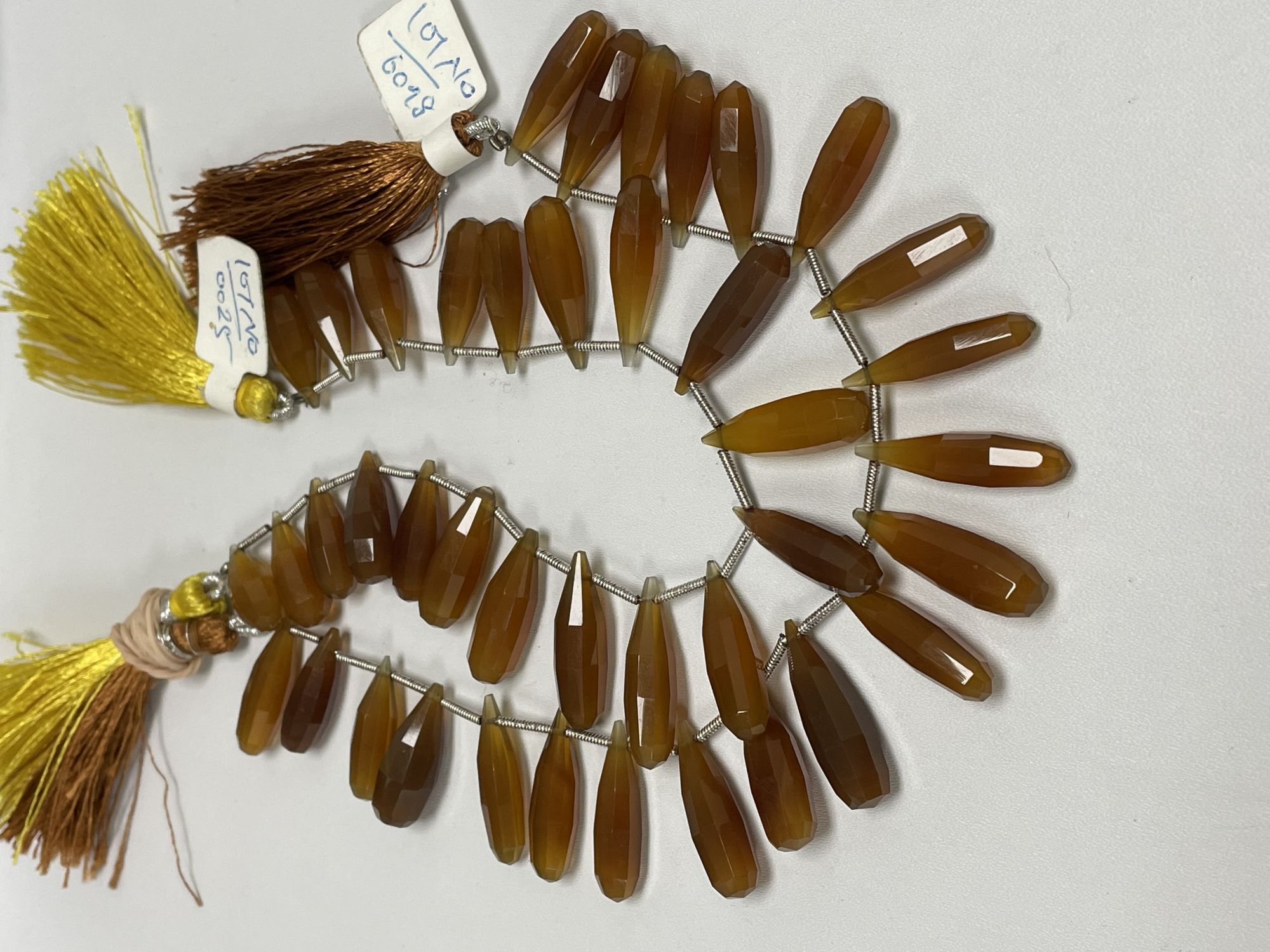 Brown Chalcedony Long Drop Faceted