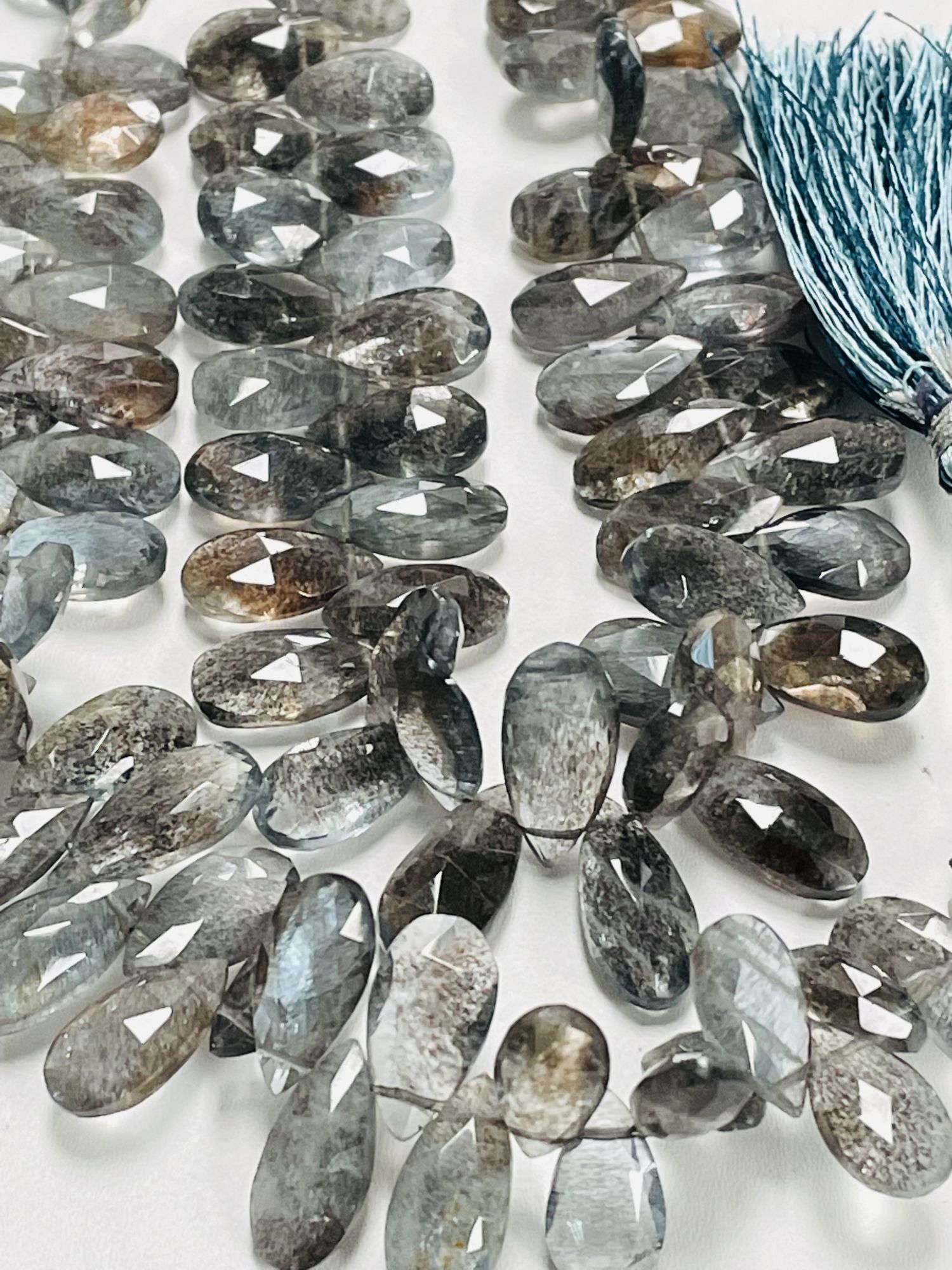 Copper Aquamarine Pear Faceted