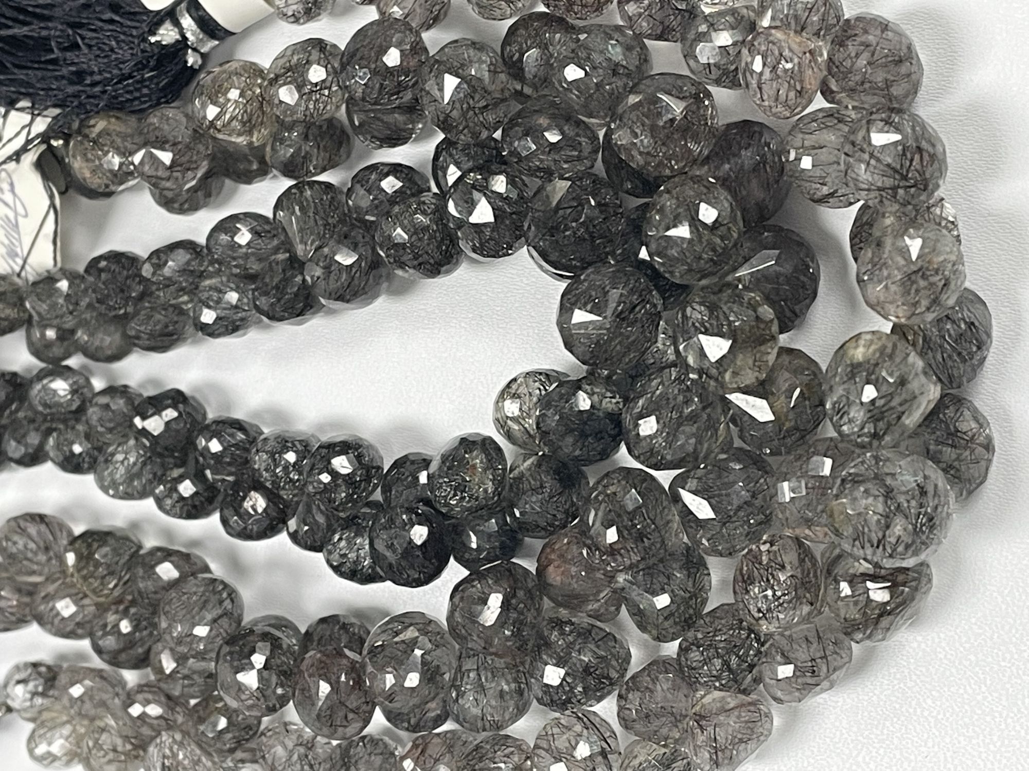 Black Rutilated quartz Onion Faceted