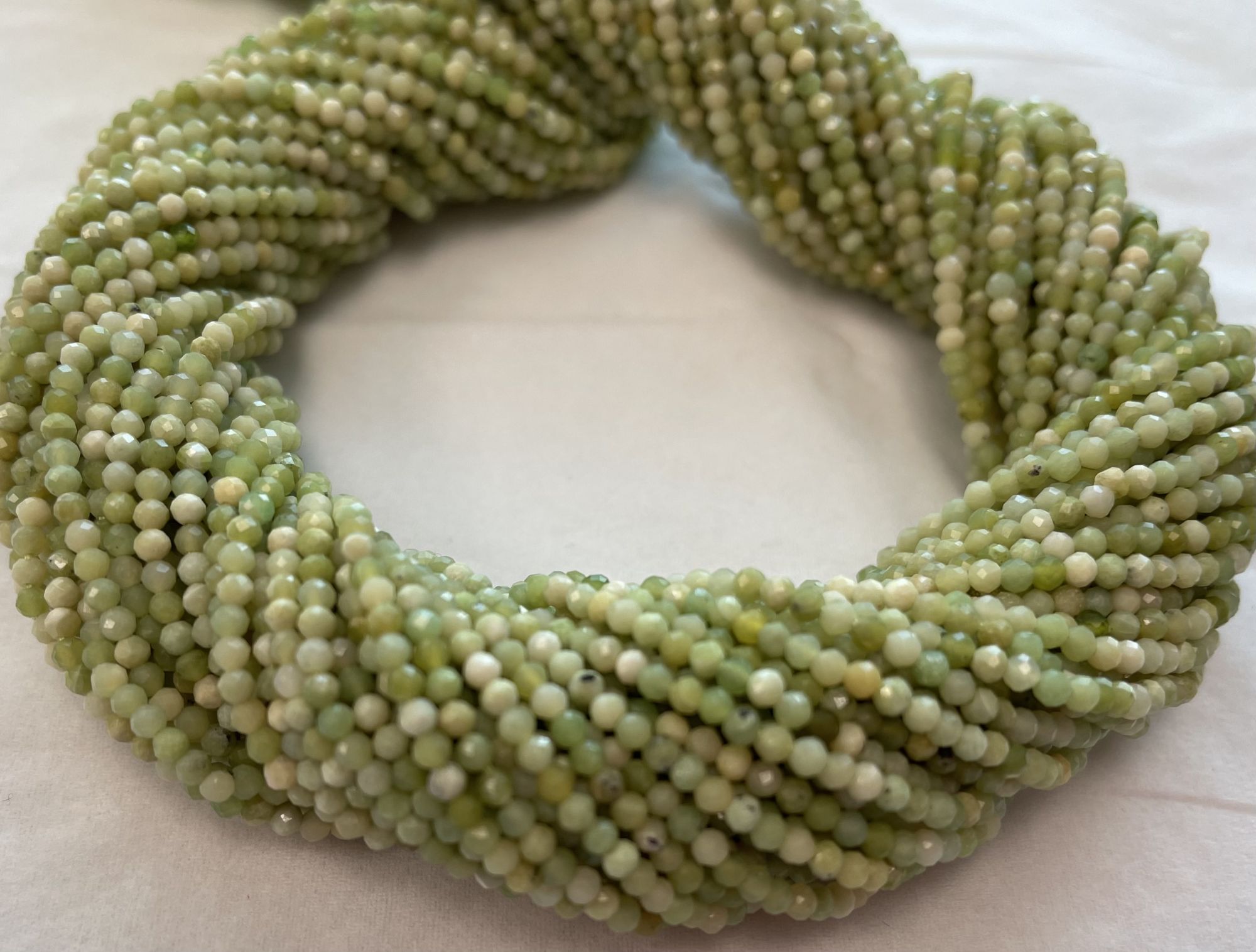 Green Opal Rondelles Faceted