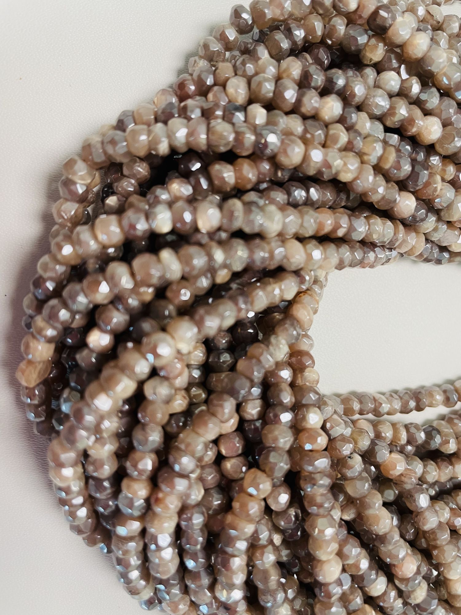 Coated Chocolate Moonstone Rondelle