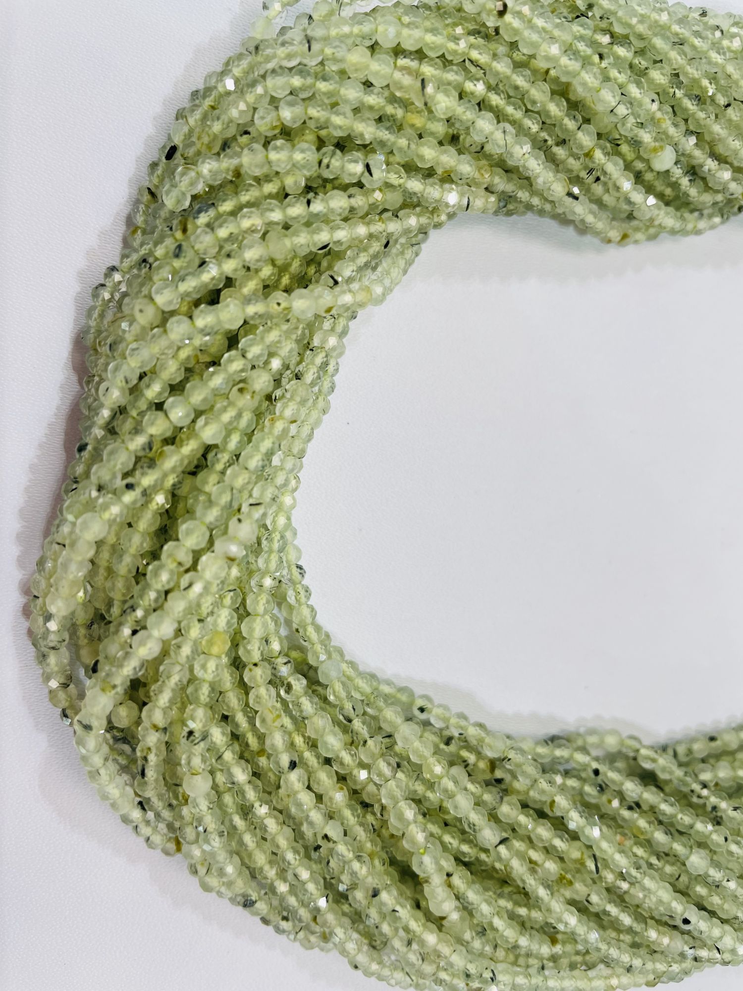 Prehnite Rondelle Faceted