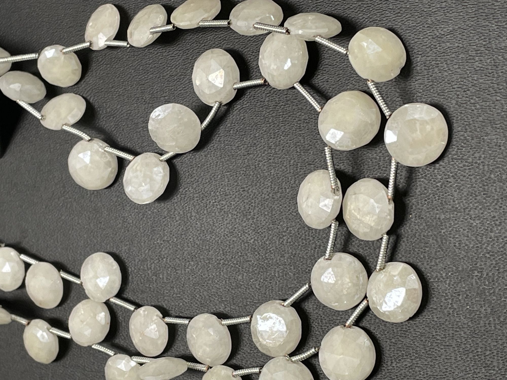 Pearl White Silverite Coin Faceted
