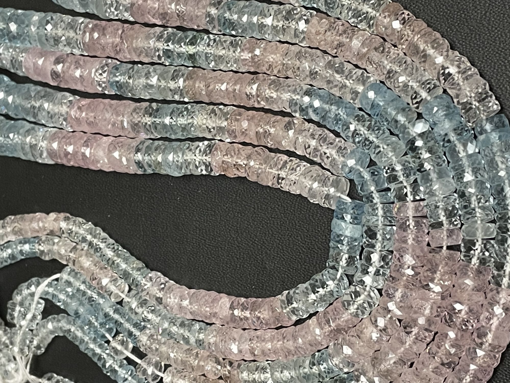 Multi Aquamarine Tire Faceted
