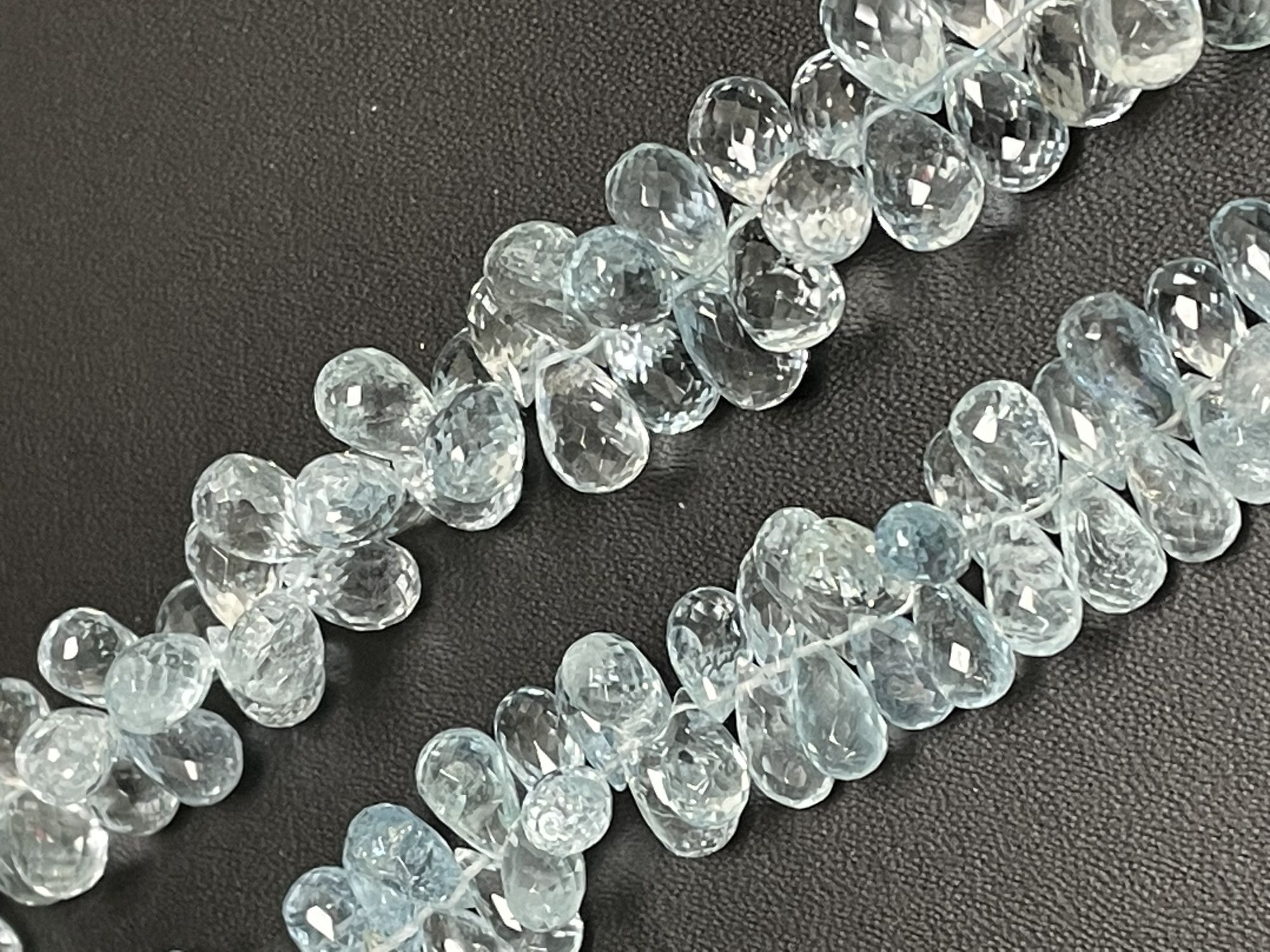 Aquamarine Drop Faceted