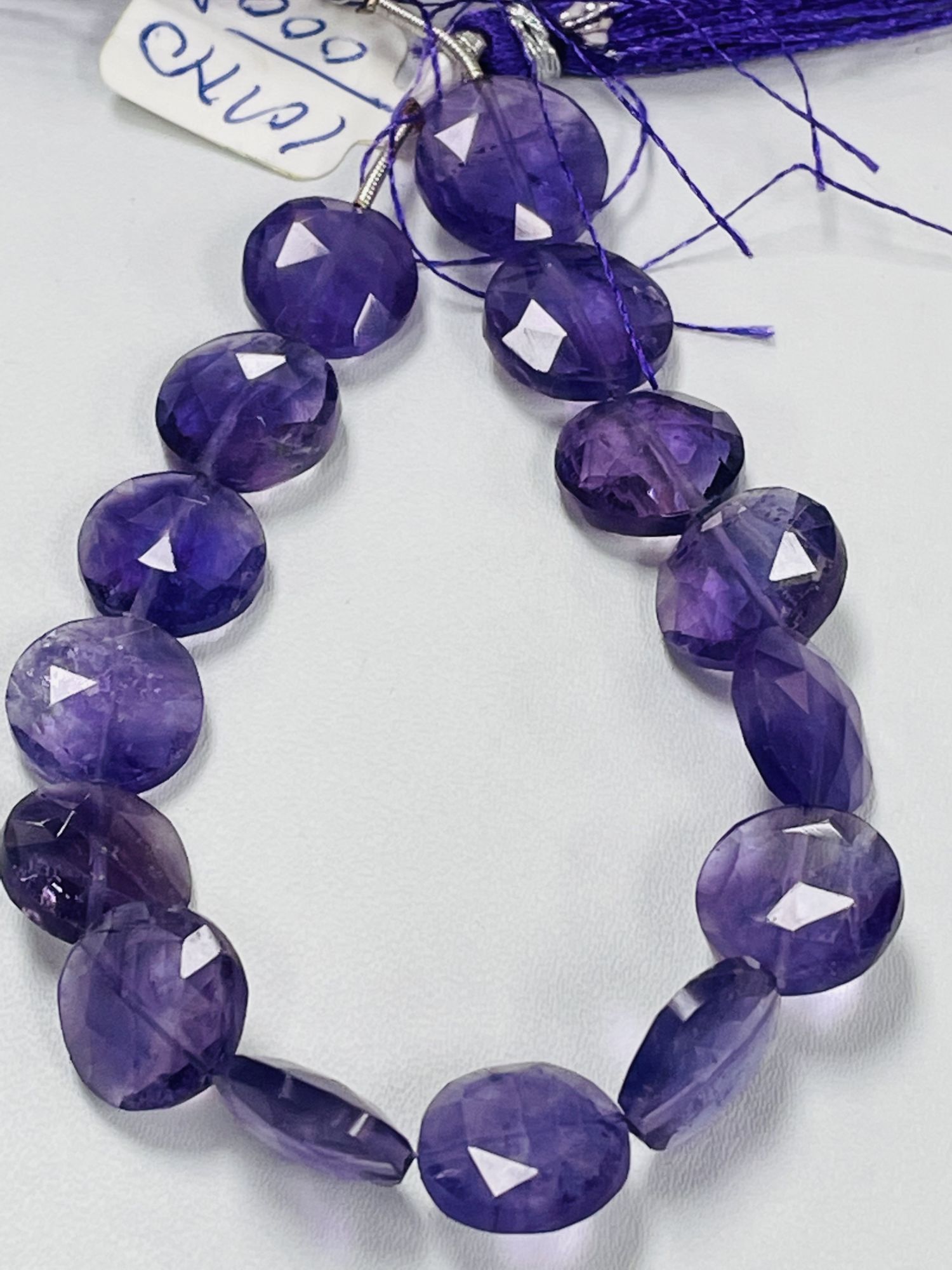 Purple Amethyst Coin Faceted