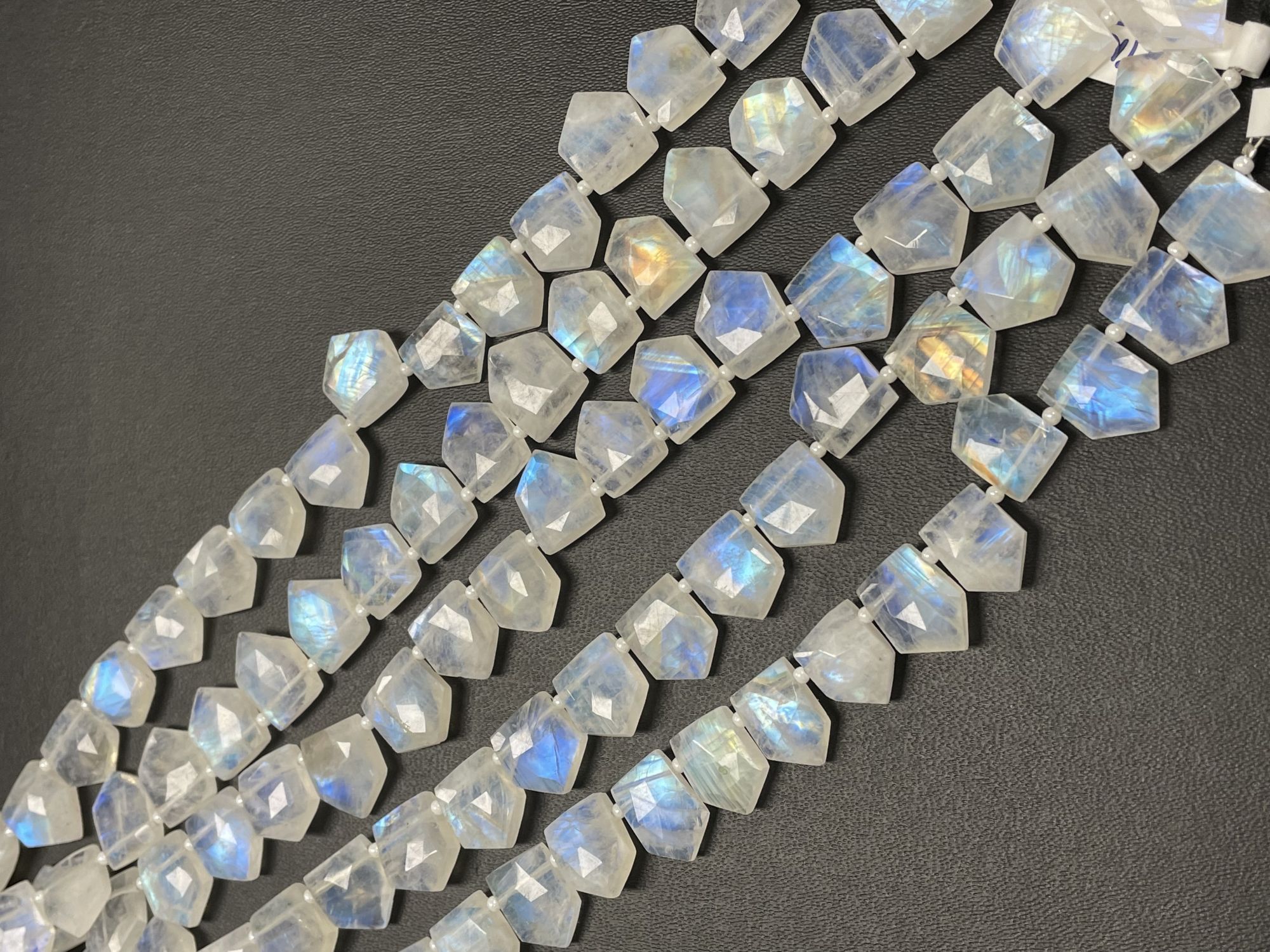 Rainbow Moonstone Fan Cut Faceted