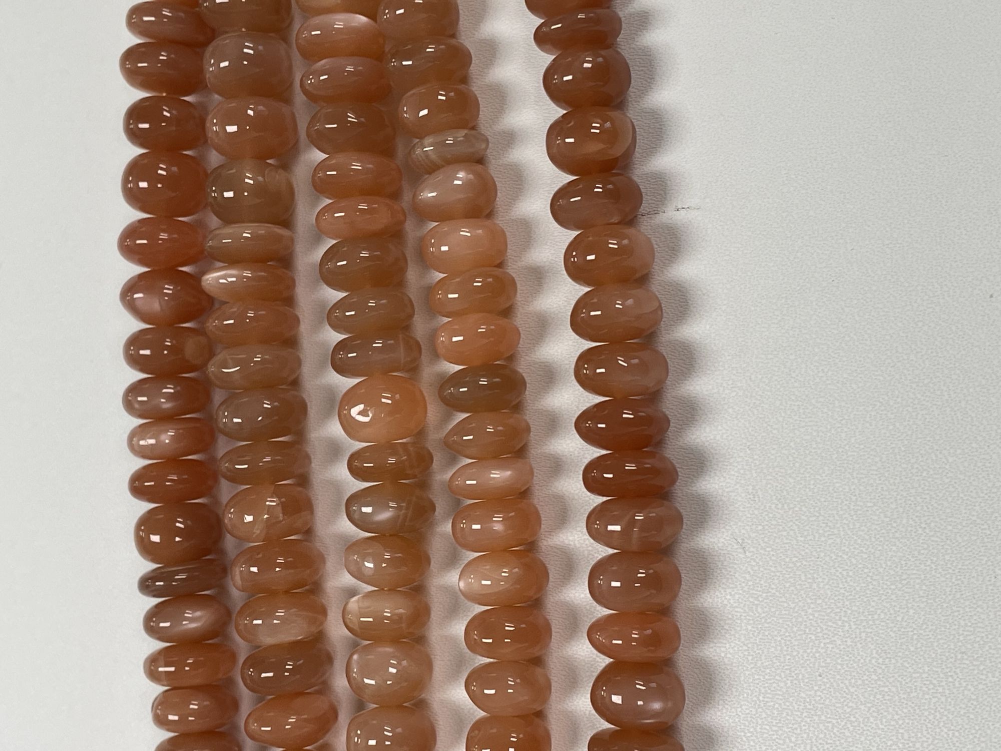 Peach Moonstone Rondelle Smooth