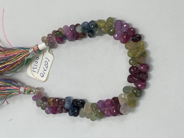 Multi Color Sapphire Drop Faceted