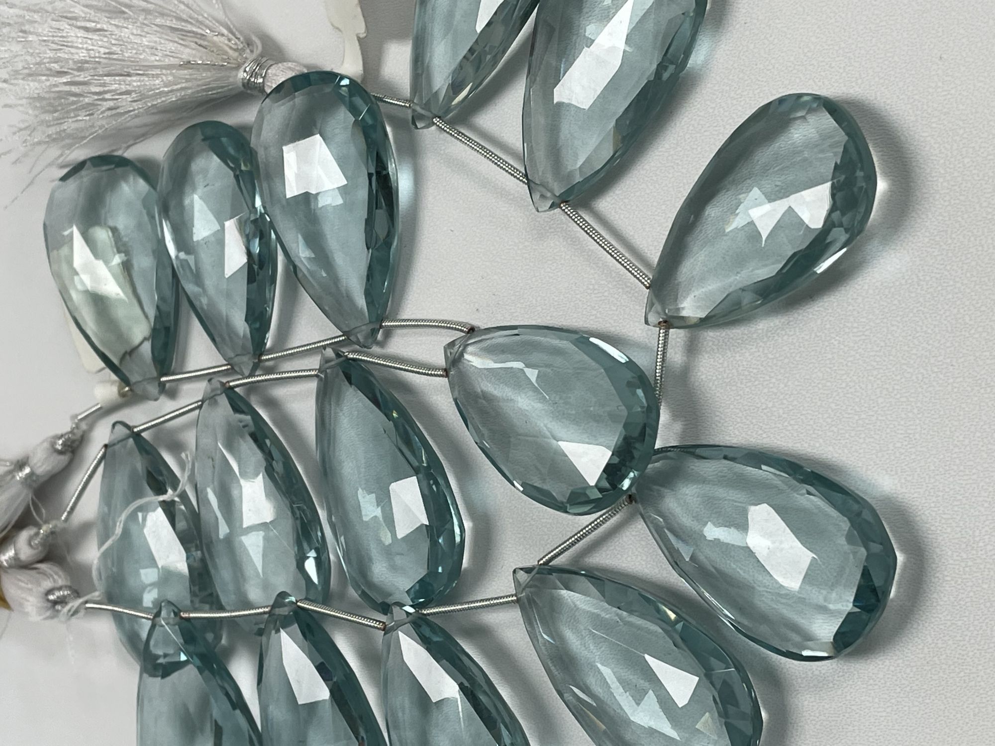 Aquamarine Hydro Quartz Pear Faceted