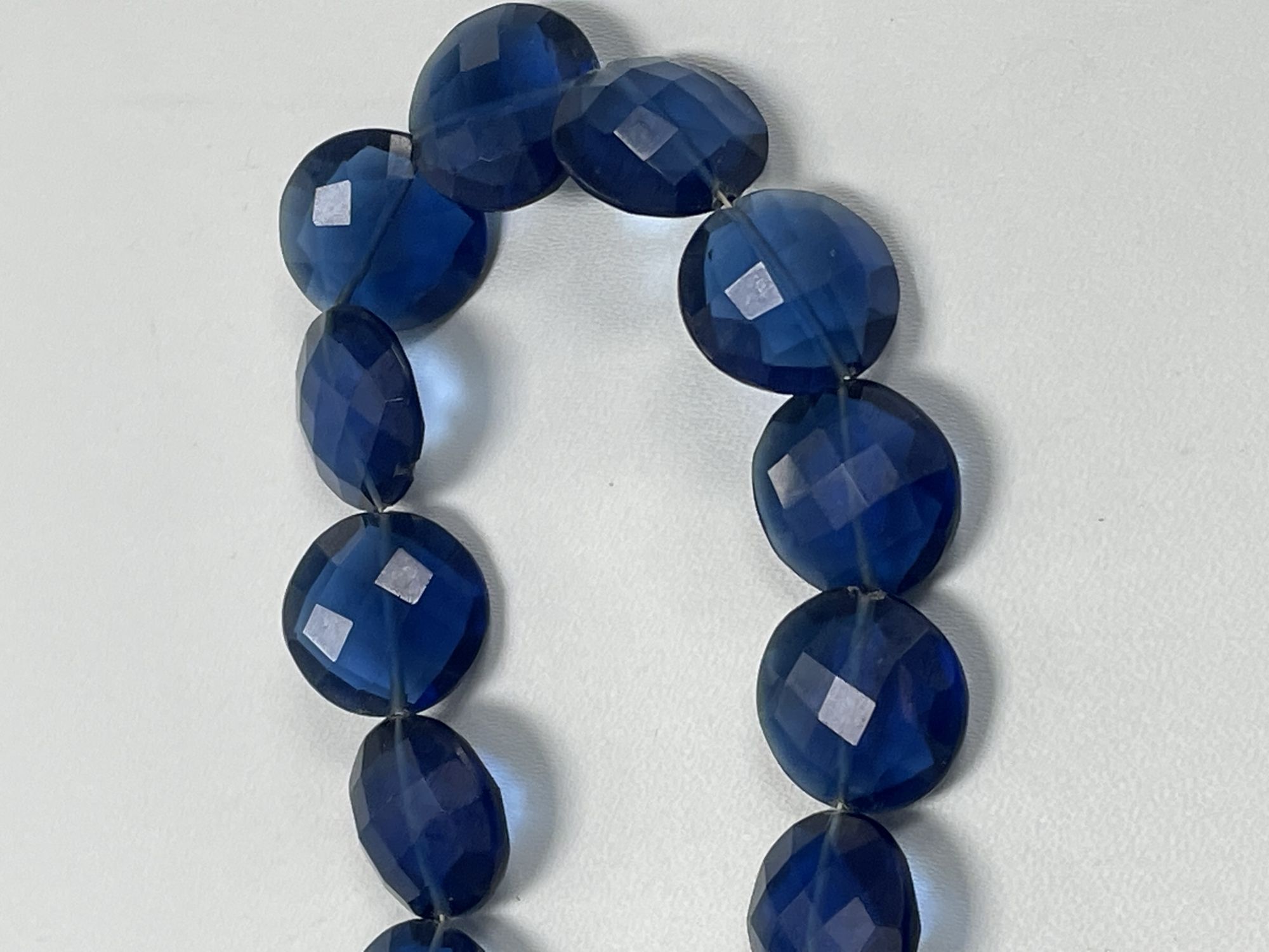 Blue Hydro Quartz Coin Faceted