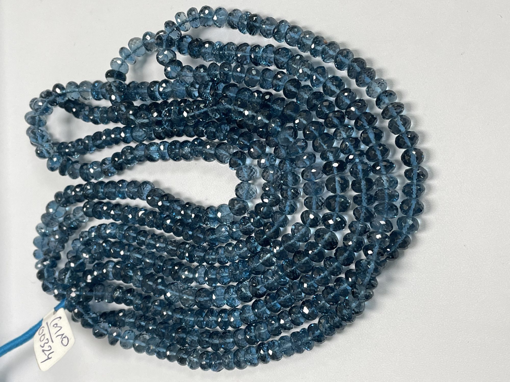 London Blue Topaz Rondelle Faceted