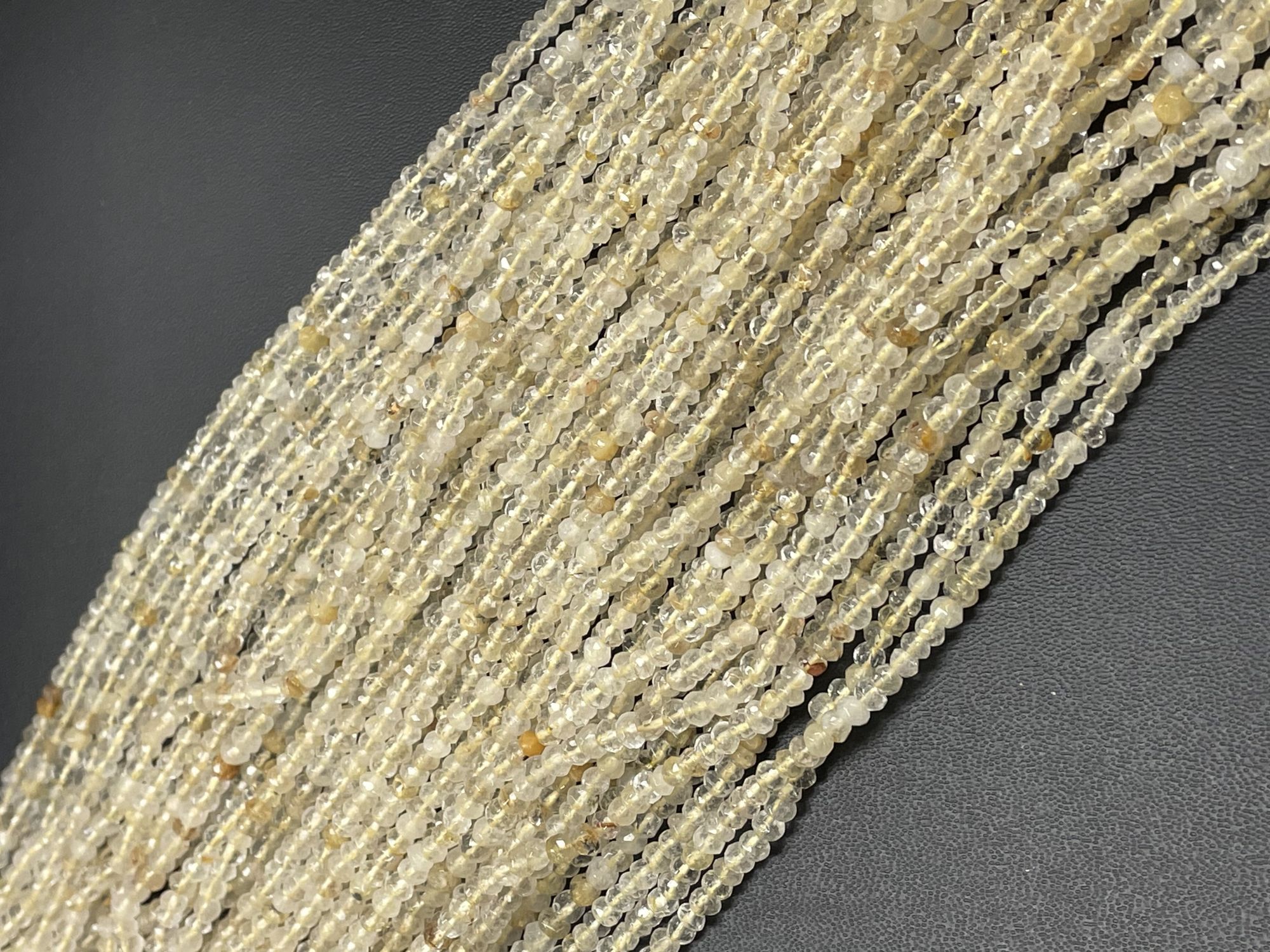 Golden Rutilated Quartz Rondelle Faceted