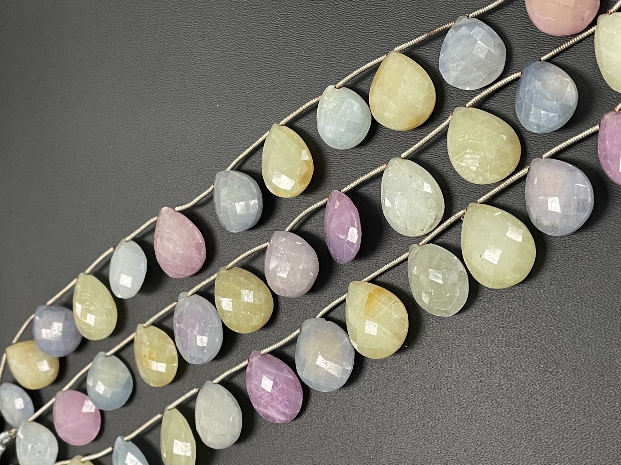 Multi Color Sapphire Pear Faceted