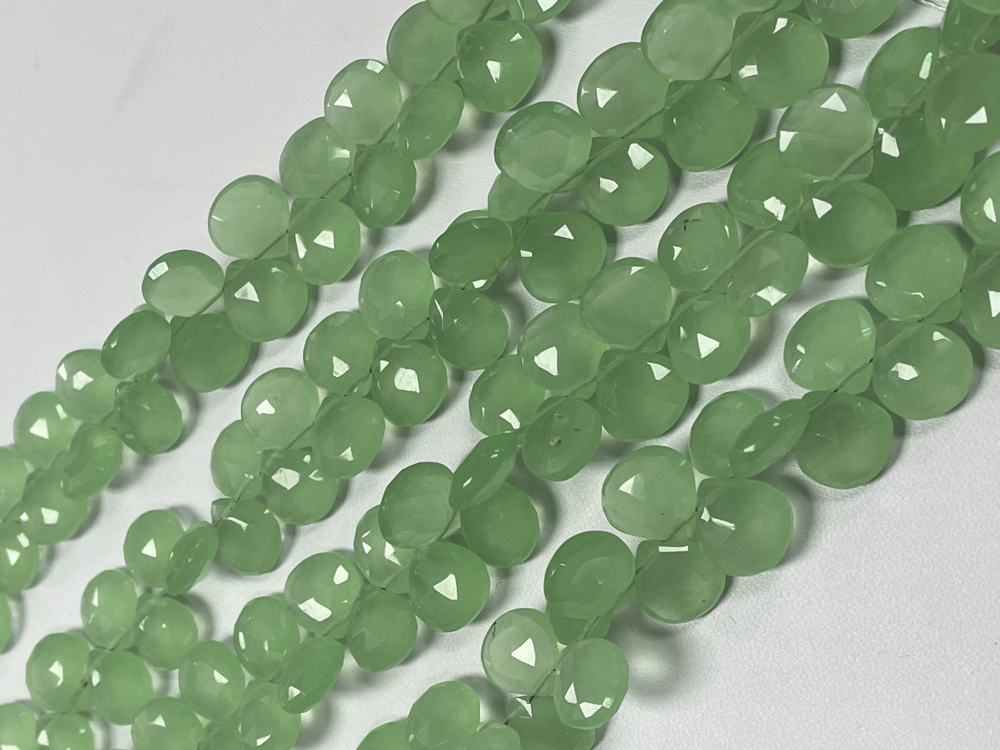 Green Chalcedony Heart Faceted