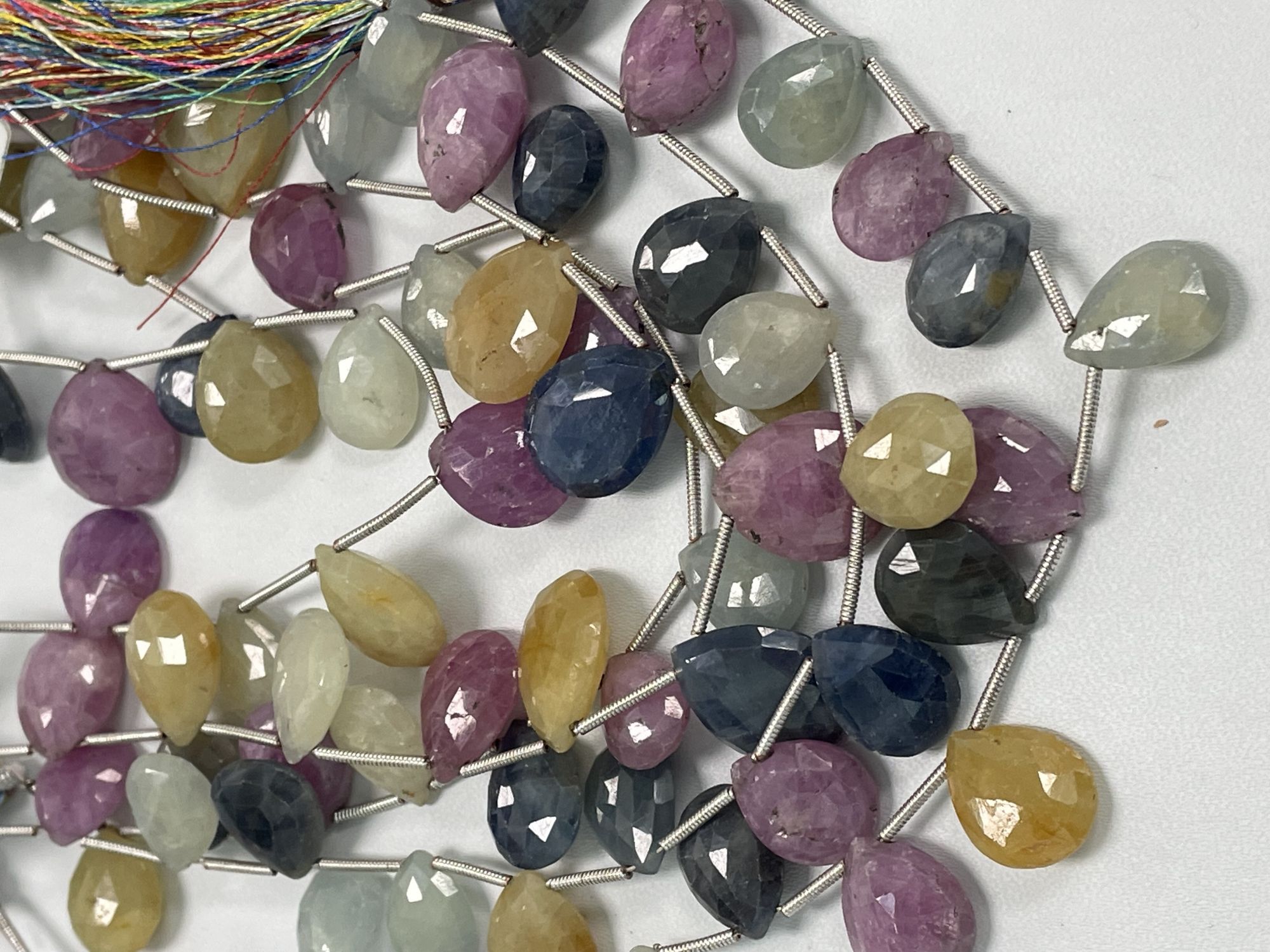 Multi Color Sapphire Pear Faceted
