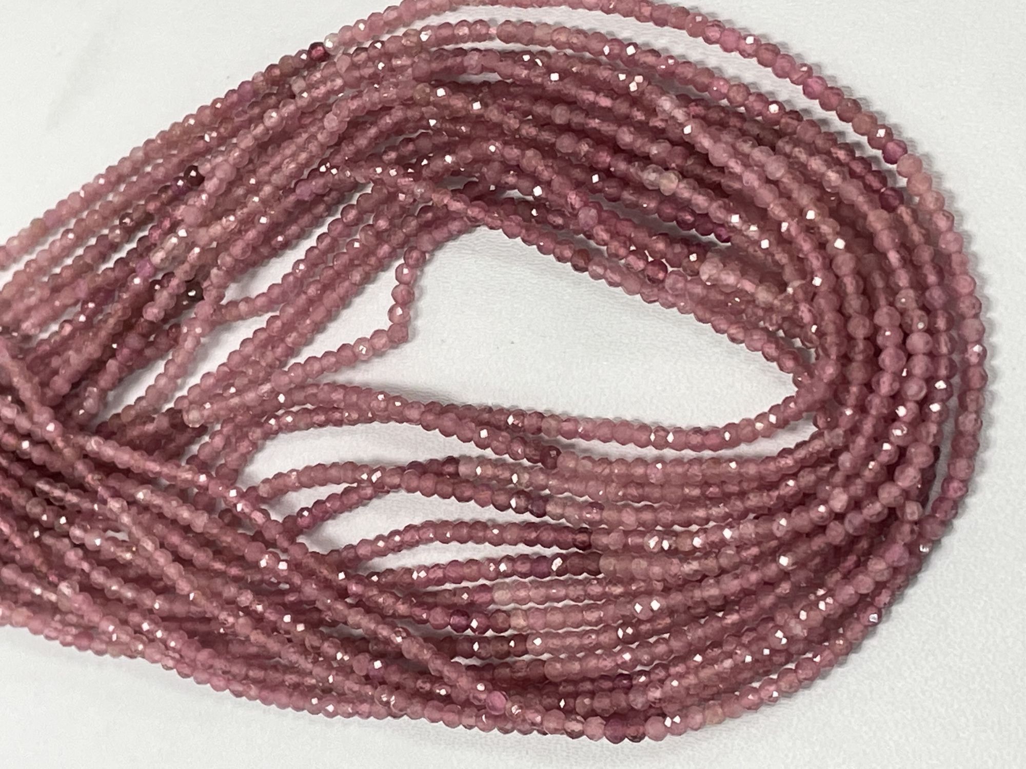 Shaded Pink Tourmaline Rondelle Faceted