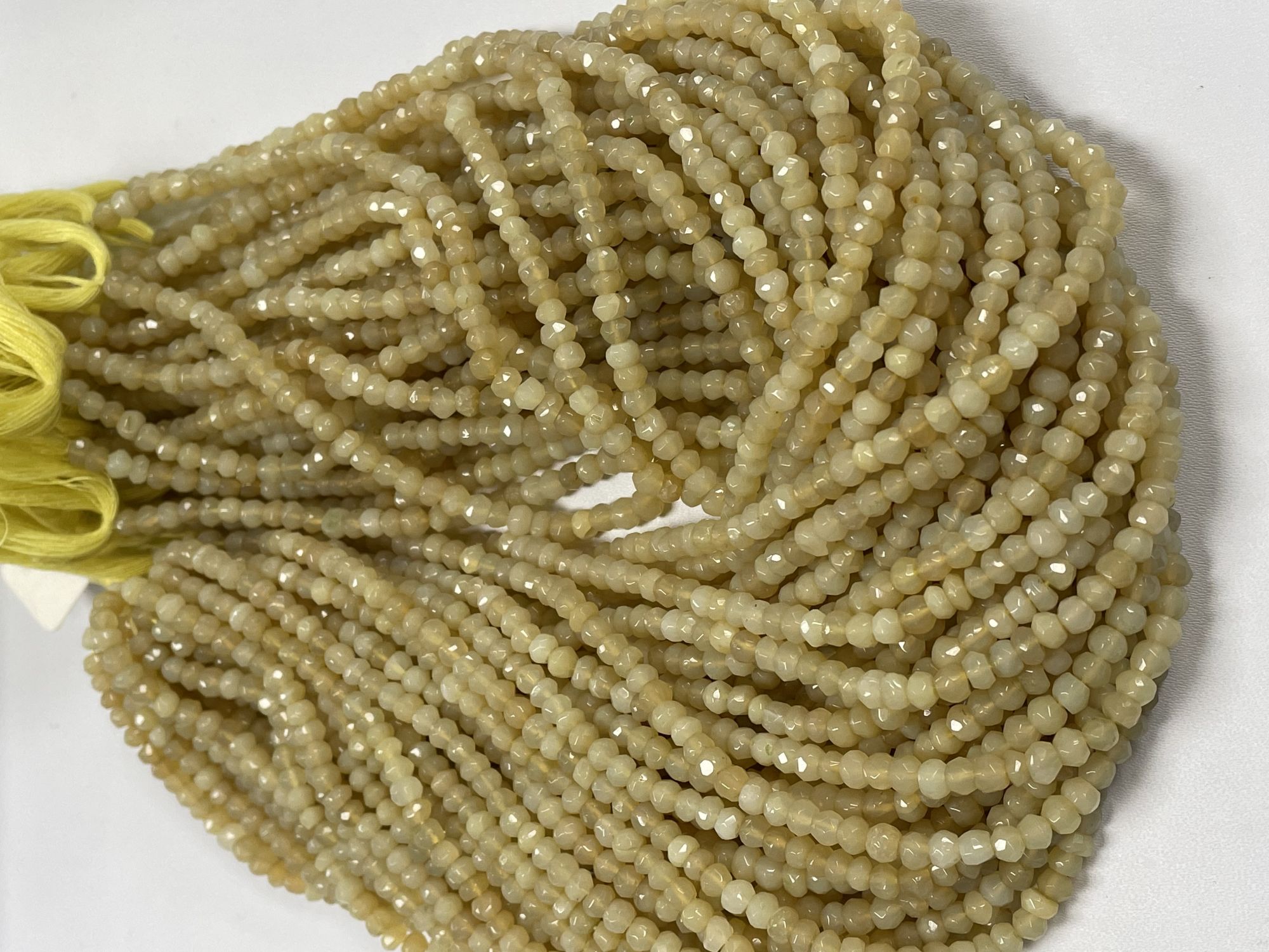 Yellow Chalcedony Rondelle Faceted