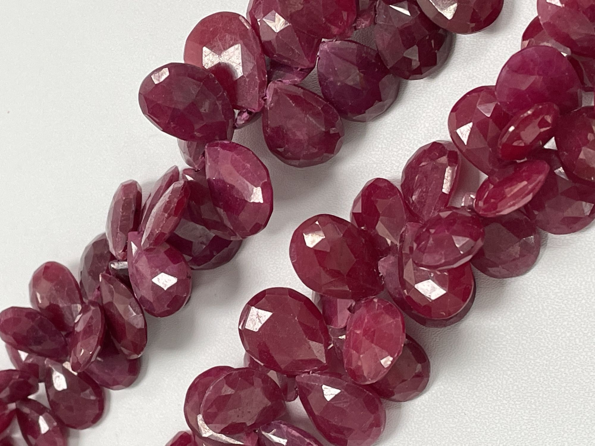 Dyed Ruby Pear Faceted