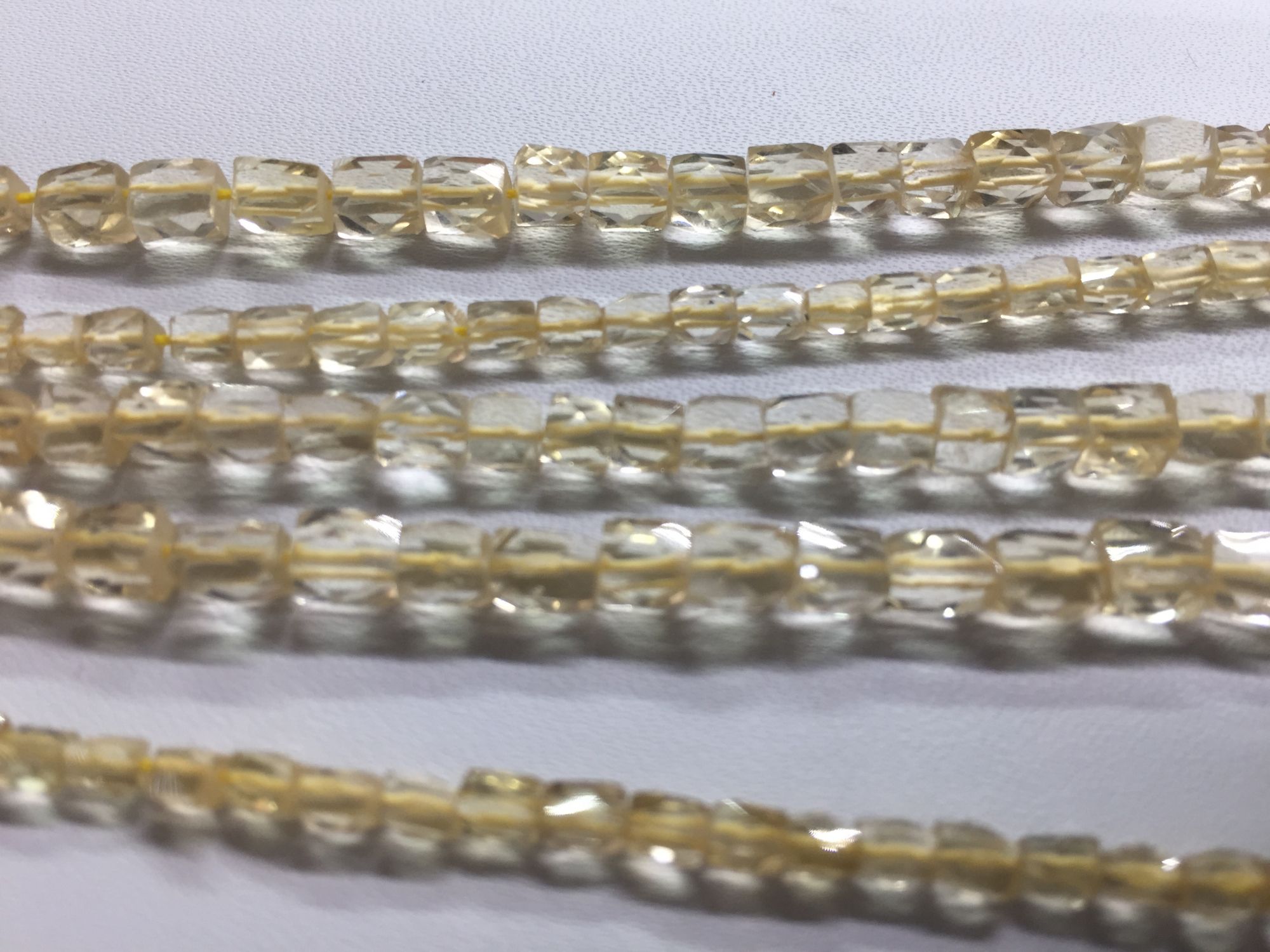 Citrine Cubes Faceted