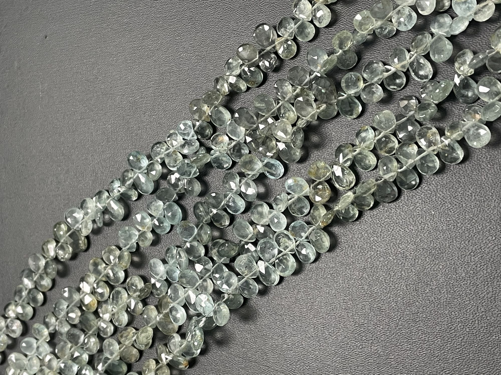 Moss Aquamarine Pear Faceted